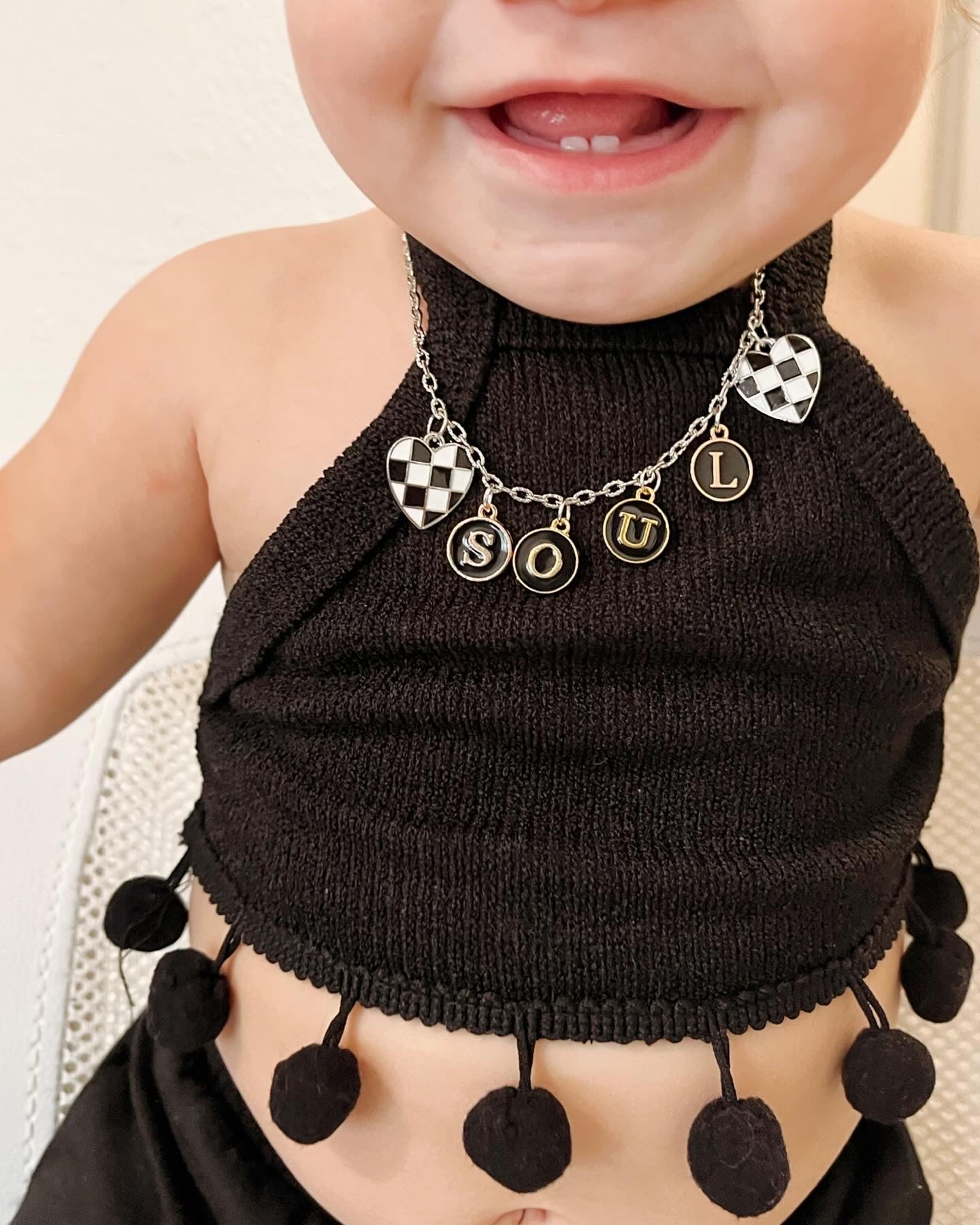 Custom checkerd necklace