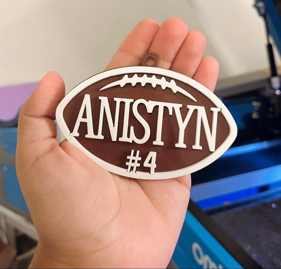 Football bag tag