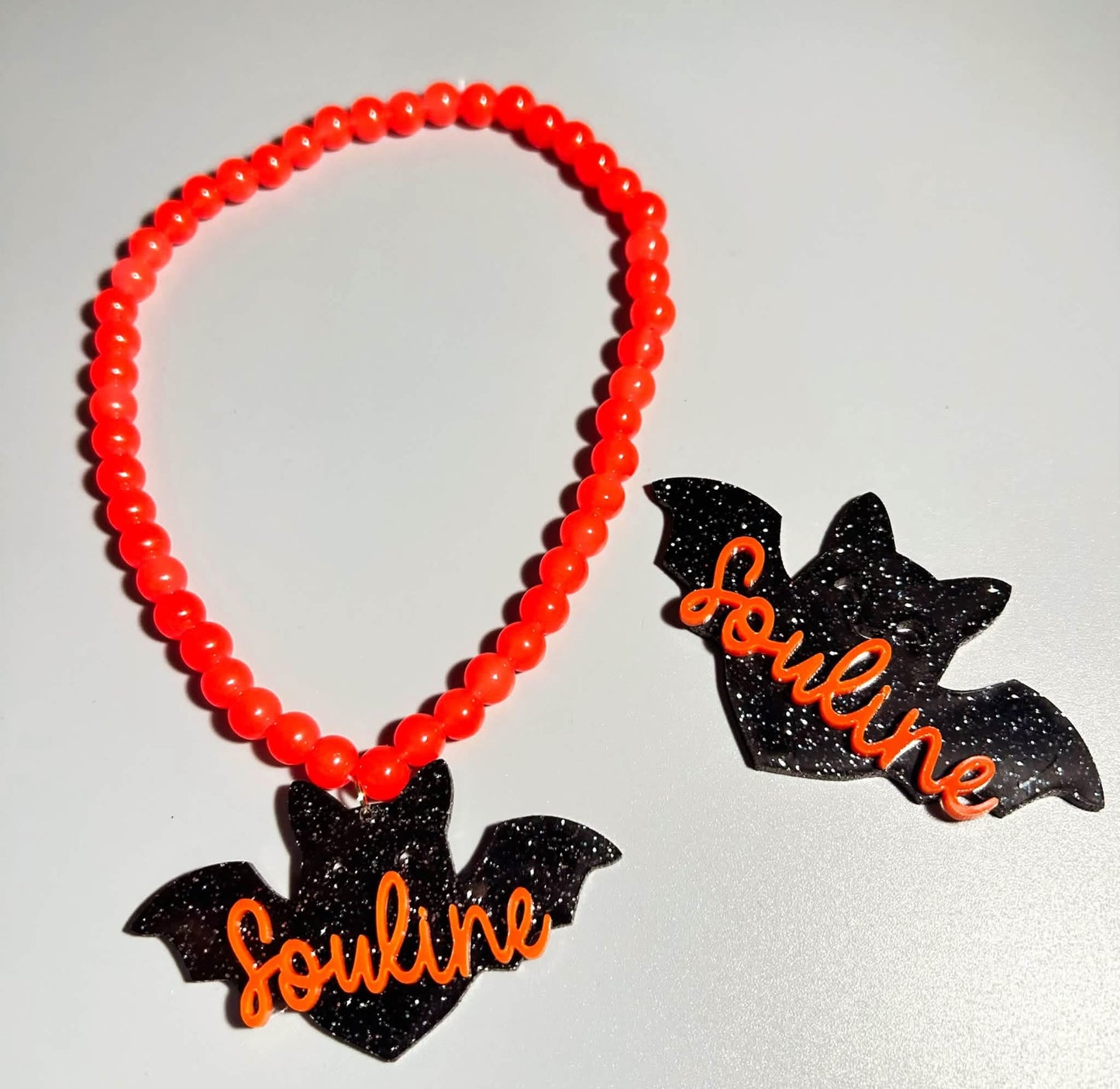 Orange Sparkly Bat