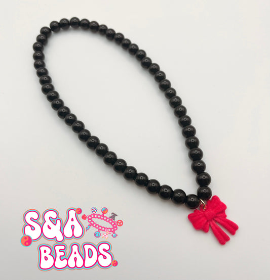 Pink Bow Necklace